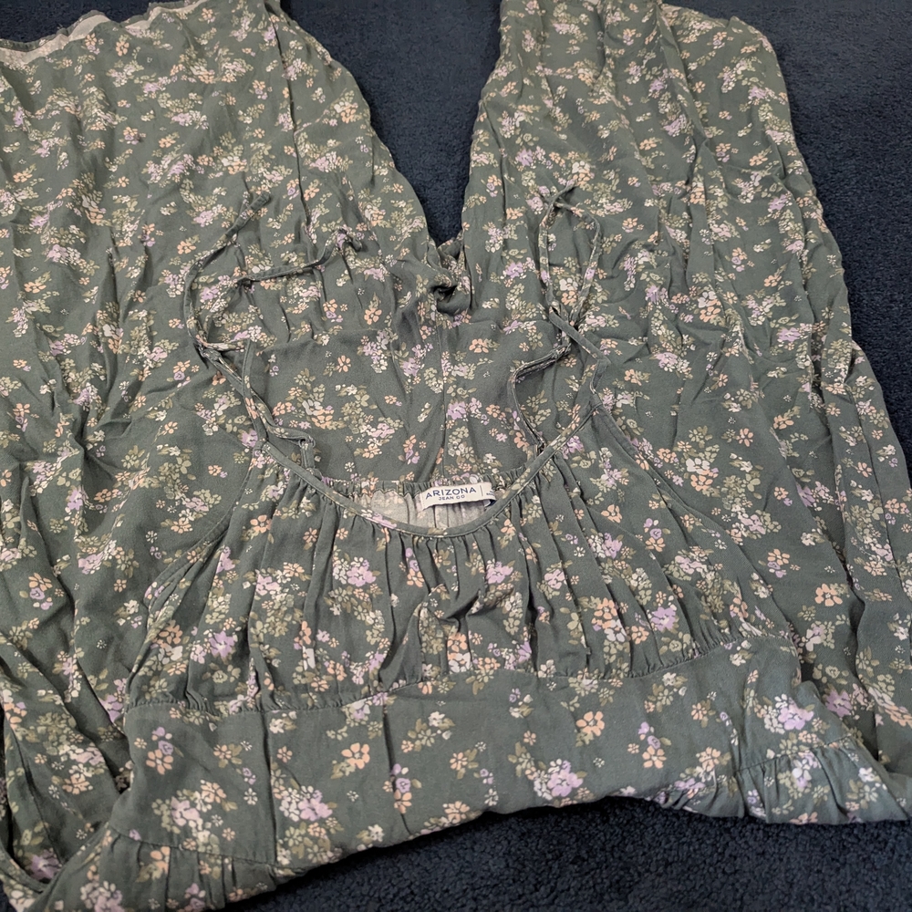 American Eagle Outfitters Green Ruffled Jumpsuit